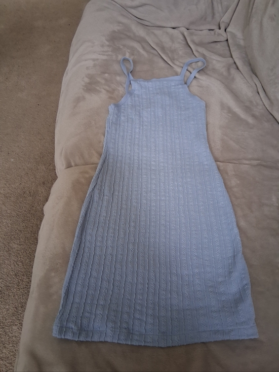 Zara Dresses & Skirts - ZARA Pale Blue Ribbed Knit Cami Dress